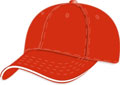 FRONT VIEW OF BASEBALL CAP RED/WHITE